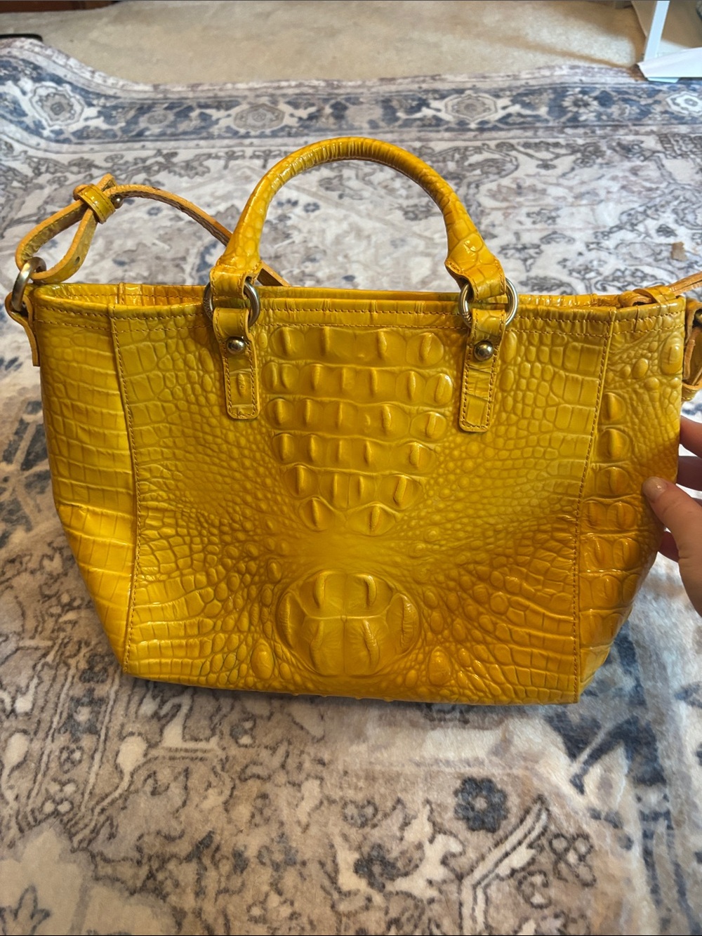 Brahmin Croc-Embossed Leather Crossbody with Strap - Picture 6 of 14